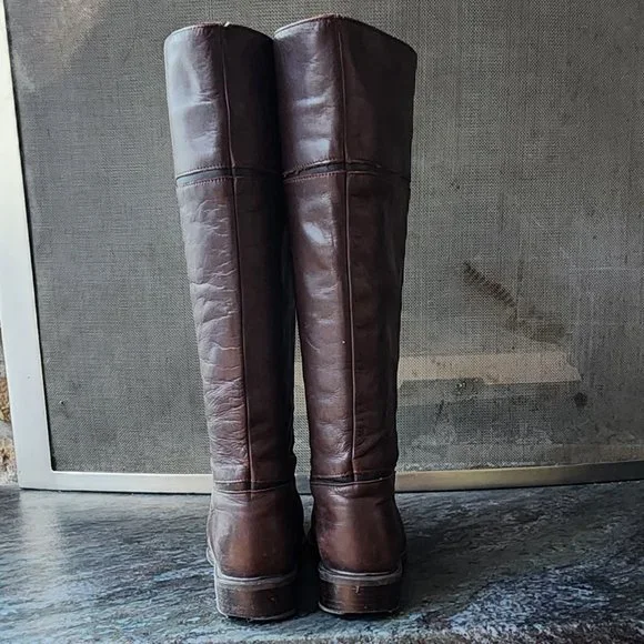 Santana Canada Cognac Leather Riding Boots Size 7.5M - Picture 10 of 15